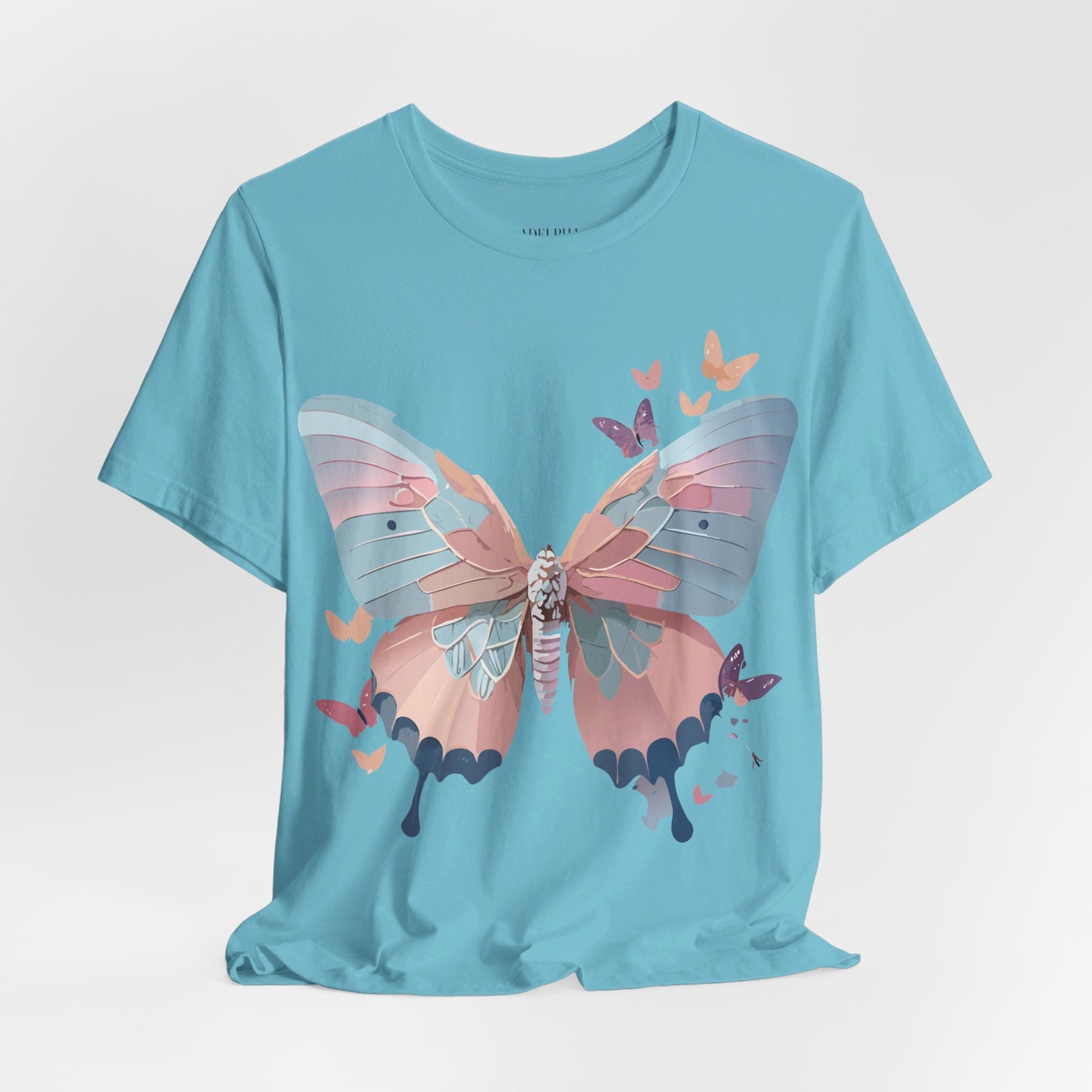 Natural Cotton Tee Shirt with Butterfly