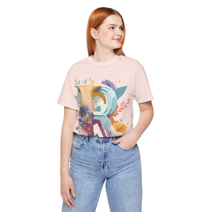 Natural Cotton Tee Shirt - Letters Collection - R Printify