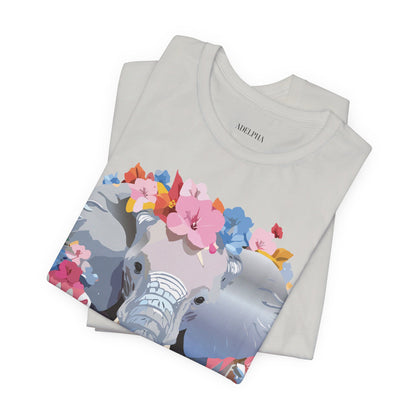 Natural Cotton Tee Shirt with Elephant Printify