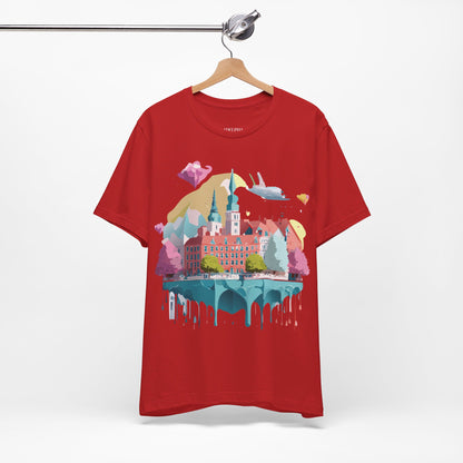 Natural Cotton Tee Shirt - Beautiful Places Collection - Warnemünde and Rostock - Germany Printify