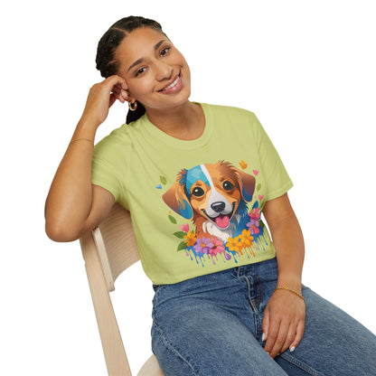 Dog Shirt Unisex Animal Tee 100 Percent Cotton Gildan Softstyle 64000