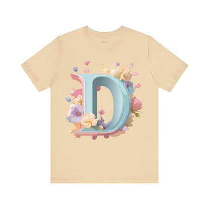Natural Cotton Tee Shirt - Letters Collection - D Printify