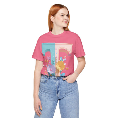 Natural Cotton Tee Shirt - Letters Collection - T Printify