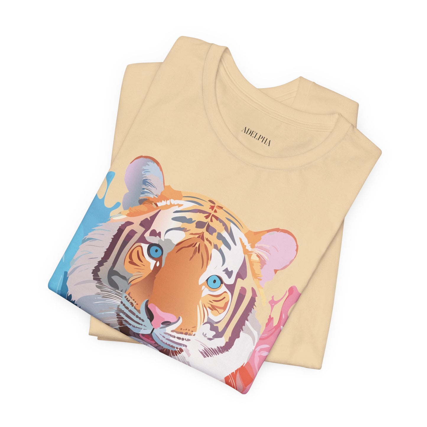 Natural Cotton Tee Shirt with Tiger