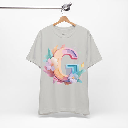 Natural Cotton Tee Shirt - Letters Collection - G Printify