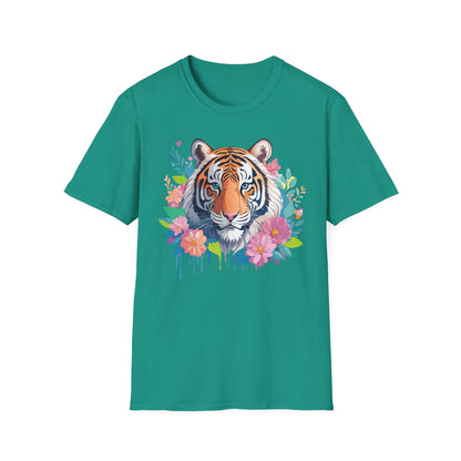 Tiger Themed Unisex Cotton Short Sleeve T Shirt Animal Print Tee