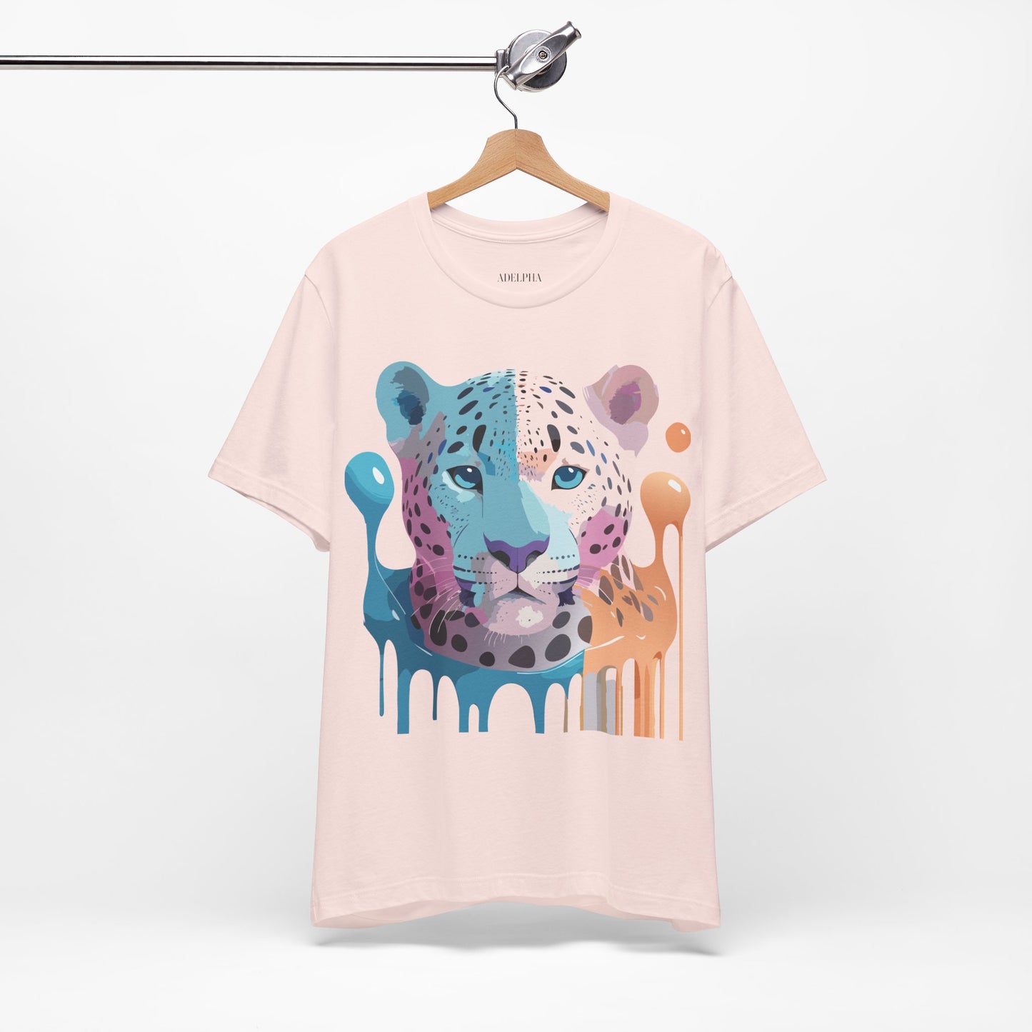 Natural Cotton Tee Shirt with Cheetah