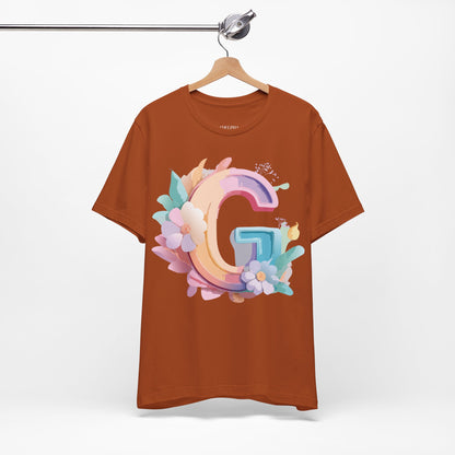 Natural Cotton Tee Shirt - Letters Collection - G Printify