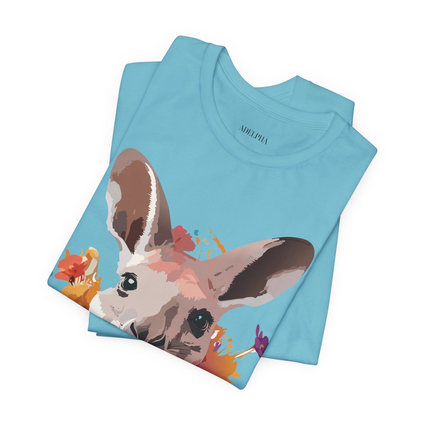 Natural Cotton Tee Shirt with Kangaroo