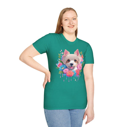 Unisex Gildan Softstyle Animal Print Dog Shirt Tee 100 Percent Cotton