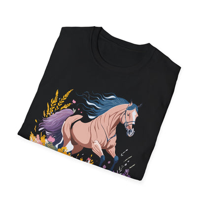 Unisex Horse Shirt With Animal Design Gildan Softstyle 64000 Tee