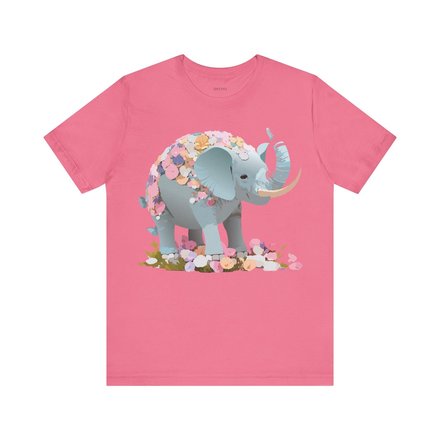 T-shirt en coton naturel avec motif éléphant