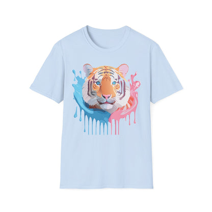 Tiger Shirt Unisex Animal Print Tee Gildan Softstyle 64000 Cotton