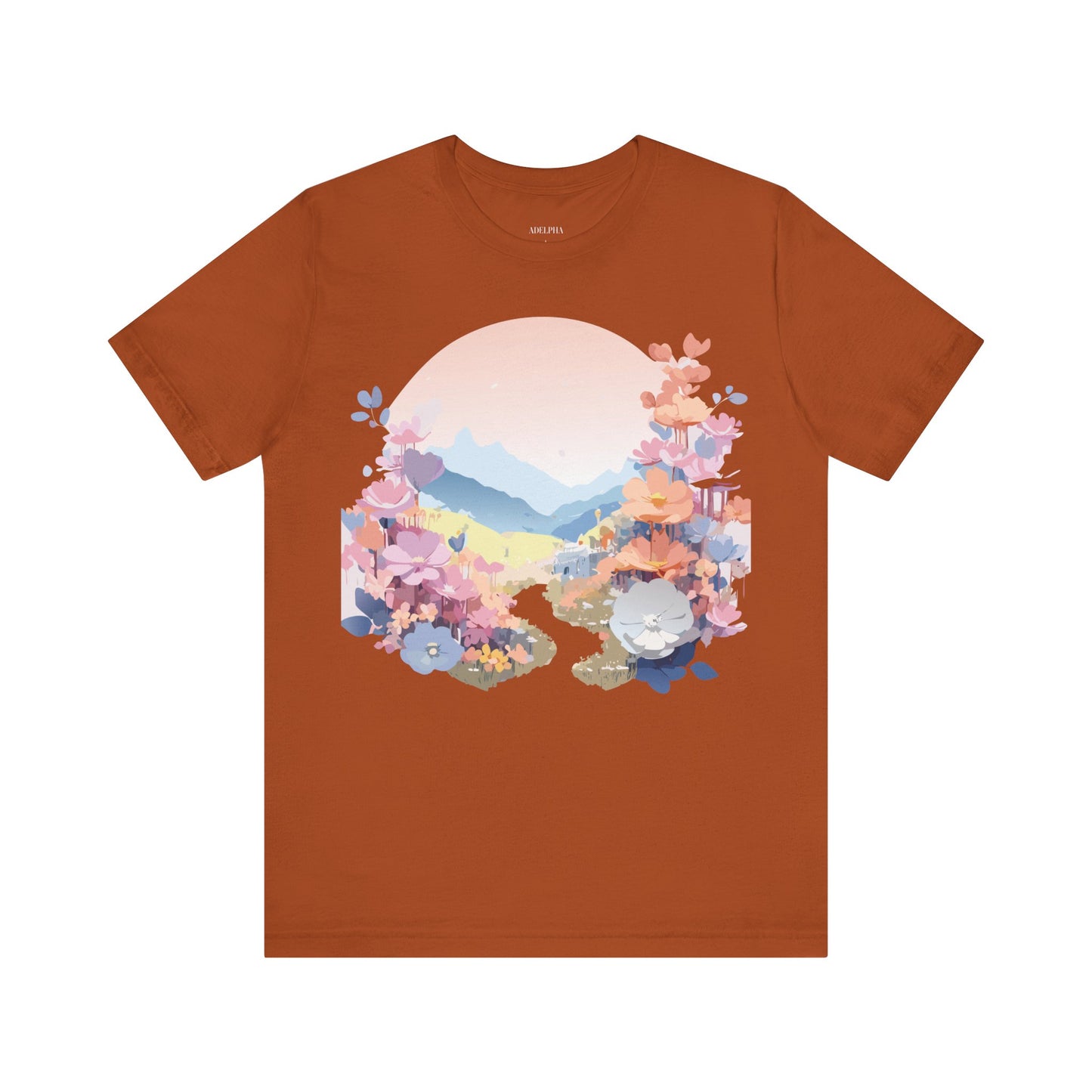 T-shirt en coton naturel avec fleurs