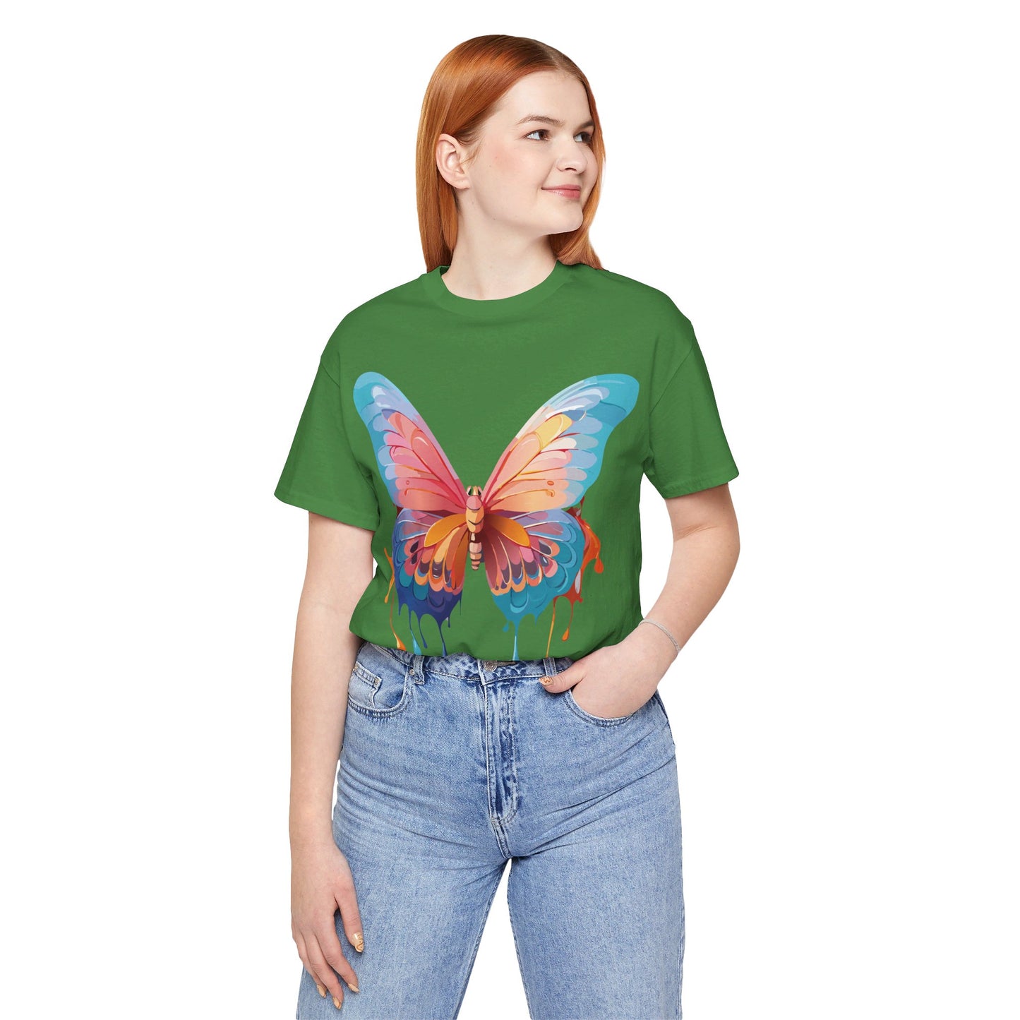 T-Shirt aus natürlicher Baumwolle mit Schmetterling