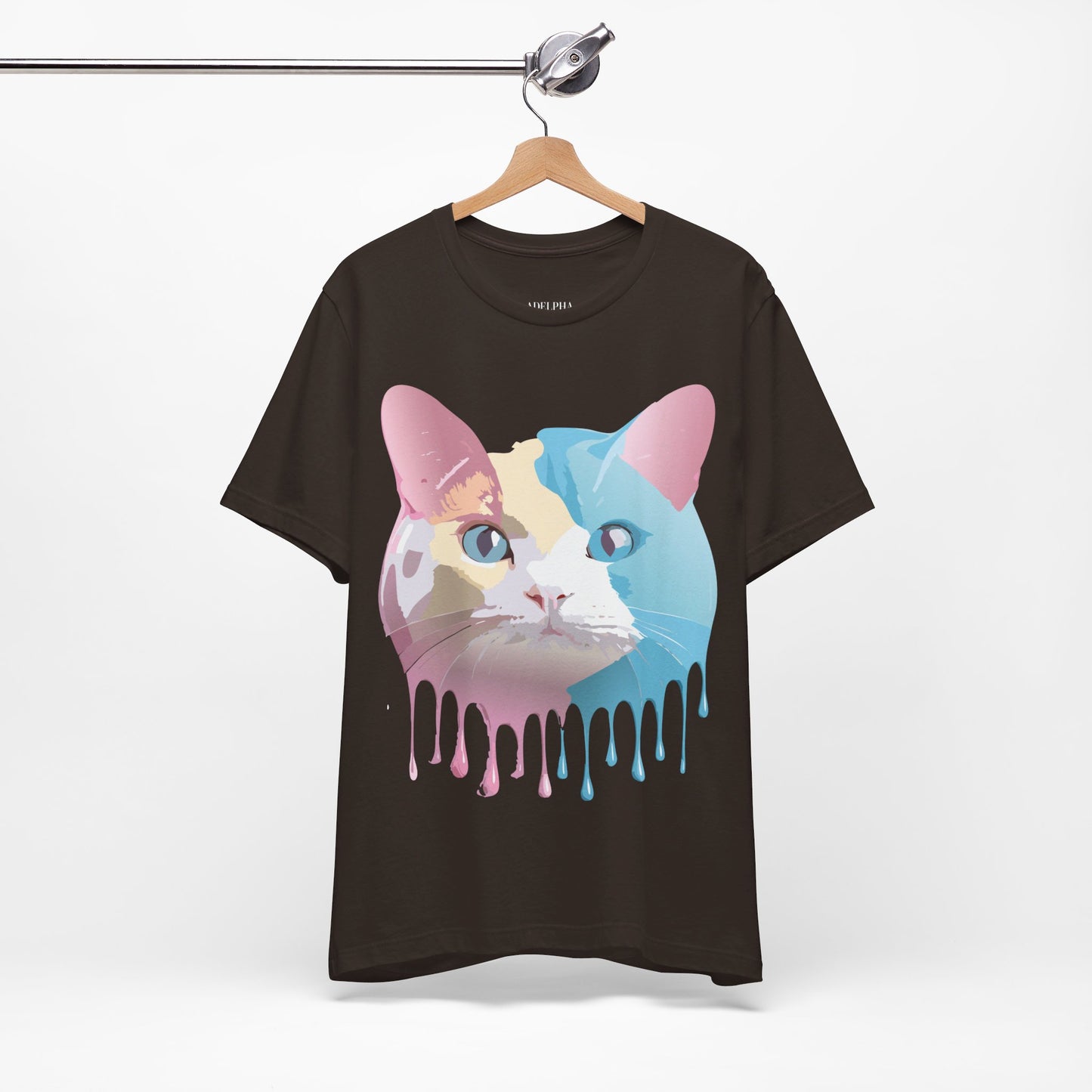 Natural Cotton Tee Shirt with Cat