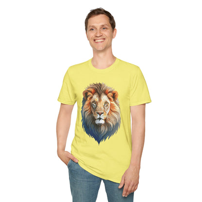 Gildan Softstyle Lion Print T Shirt Floral Tee For Unisex Everyday Comfort
