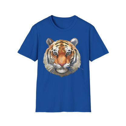 Tiger Print Unisex T Shirt Softstyle 64000 Gildan Ring Spun Cotton Tee