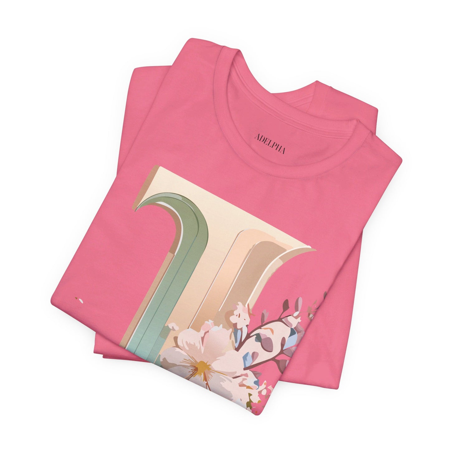 Natural Cotton Tee Shirt - Letters Collection - J