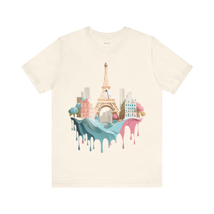 Natural Cotton Tee Shirt - Beautiful Places Collection - Paris Printify