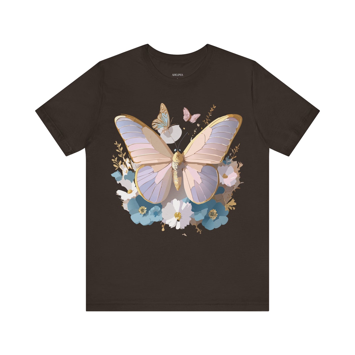 Natural Cotton Tee Shirt with Butterfly