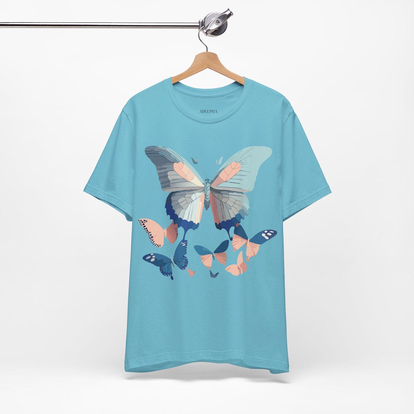 Natural Cotton Tee Shirt with Butterfly