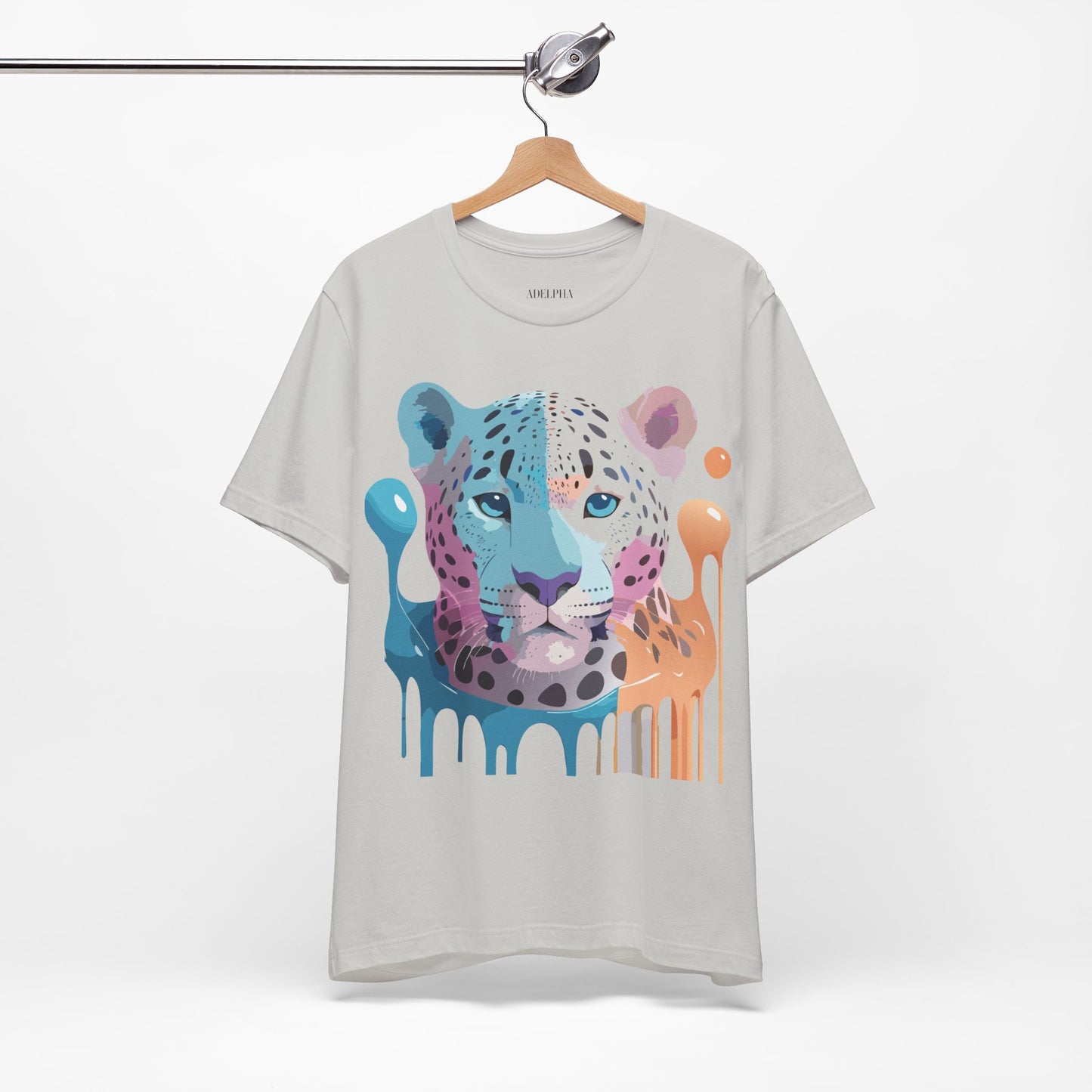 Natural Cotton Tee Shirt with Cheetah