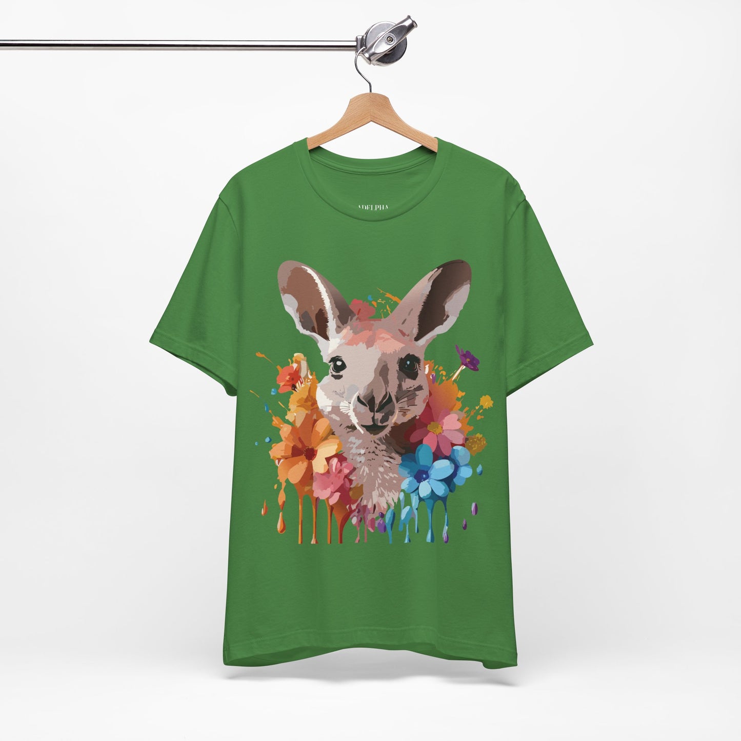 Natural Cotton Tee Shirt with Kangaroo