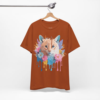 Natural Cotton Tee Shirt with Cat Printify
