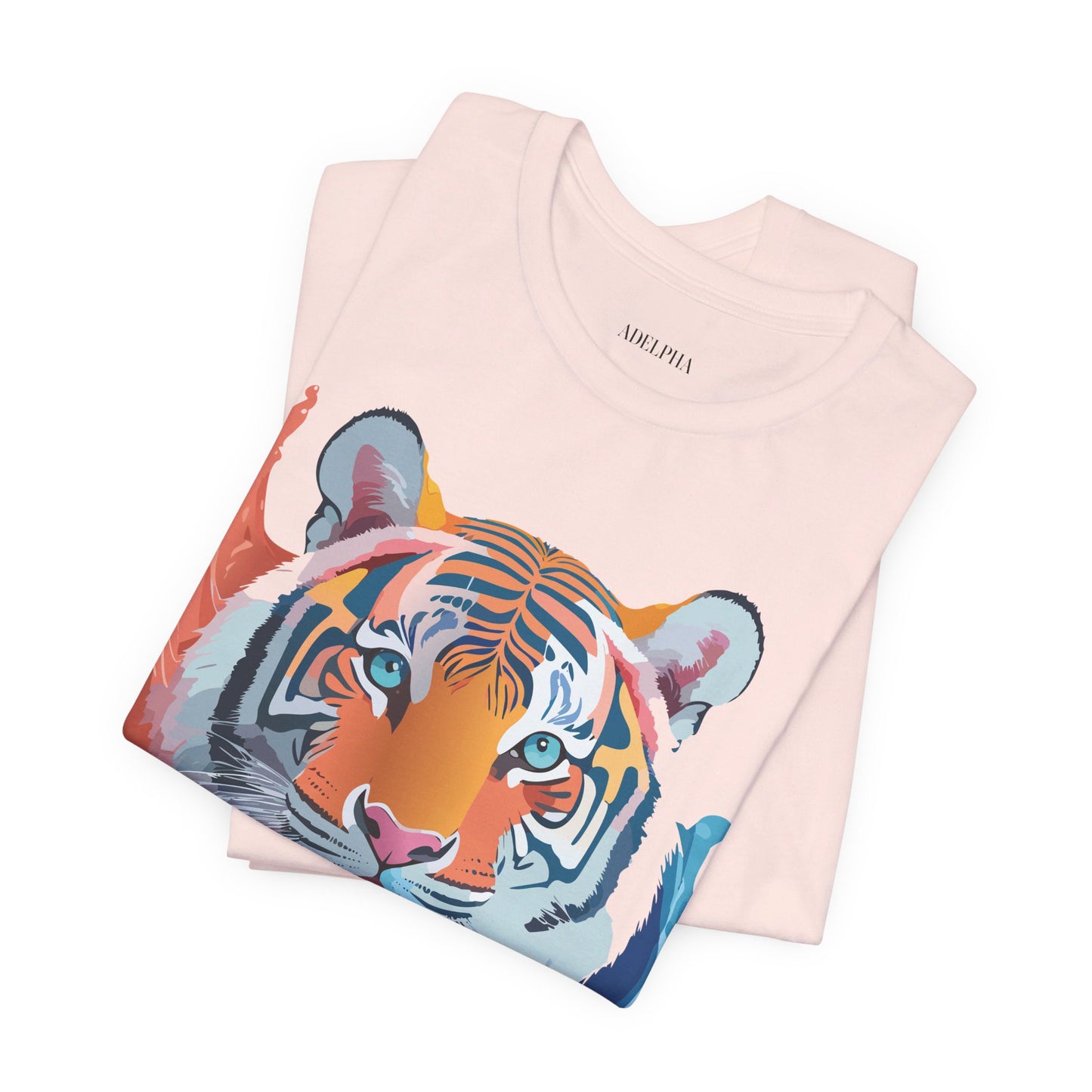 Natural Cotton Tee Shirt with Tiger