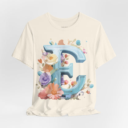 Natural Cotton Tee Shirt - Letters Collection - E Printify