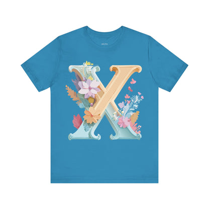Natural Cotton Tee Shirt - Letters Collection - X Printify