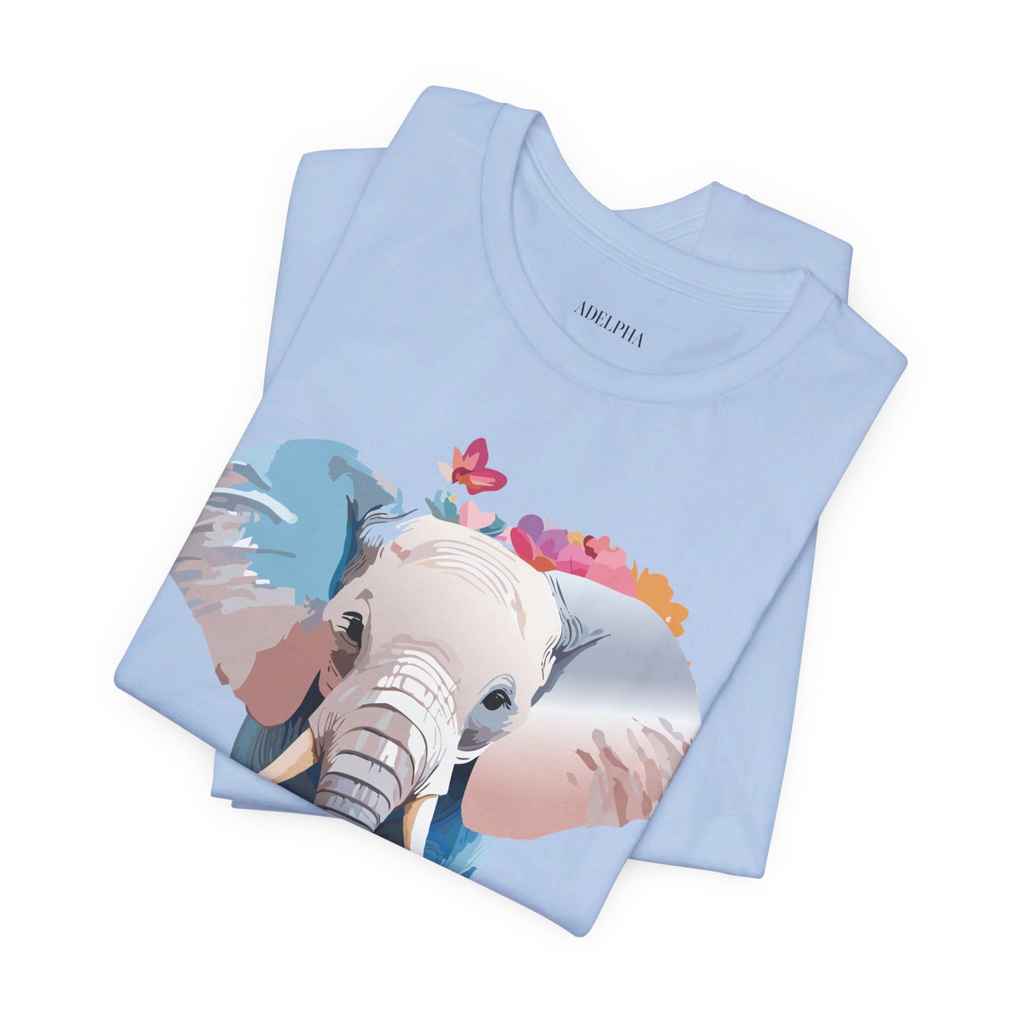 T-shirt en coton naturel avec motif éléphant