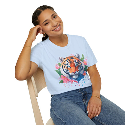 Tiger Shirt Unisex Animal Tee Softstyle Gildan 64000 Cotton Tee