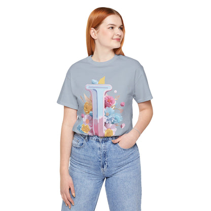 Natural Cotton Tee Shirt - Letters Collection - I Printify