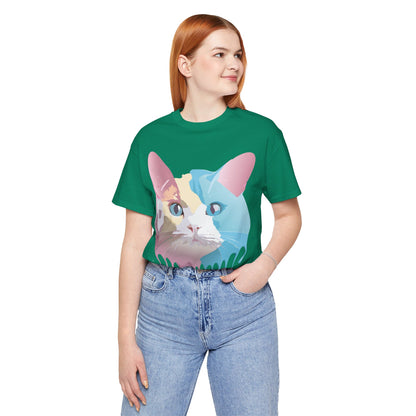 Natural Cotton Tee Shirt with Cat Printify
