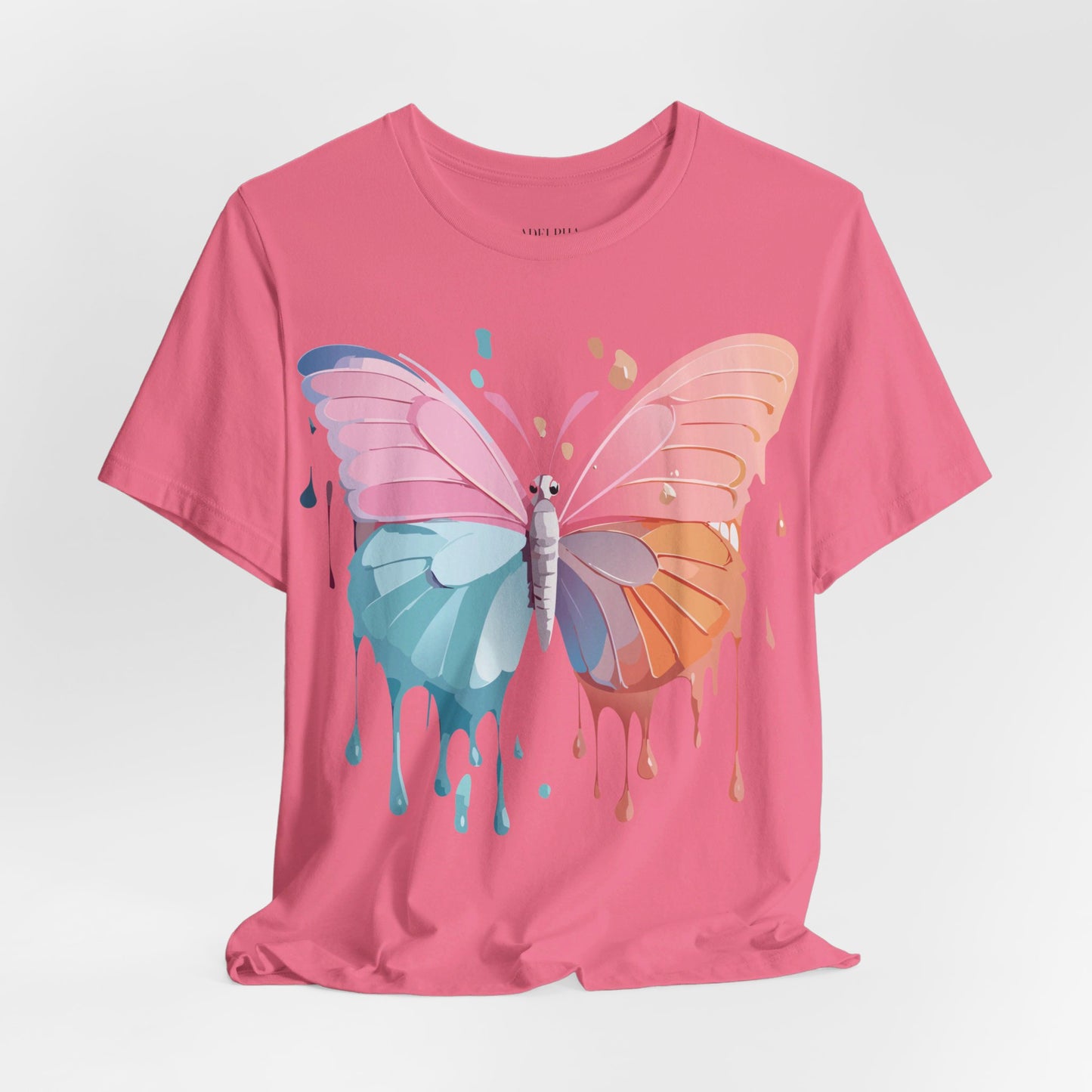 Natural Cotton Tee Shirt with Butterfly