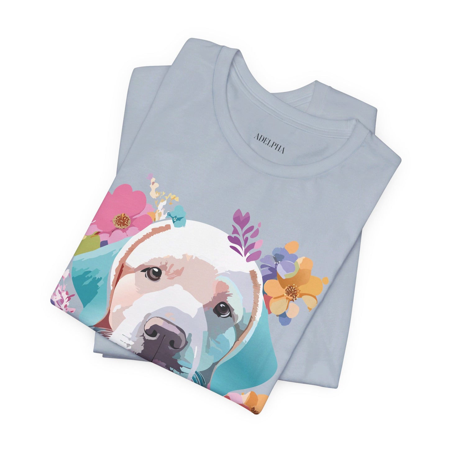 Natural Cotton Tee Shirt with Dog