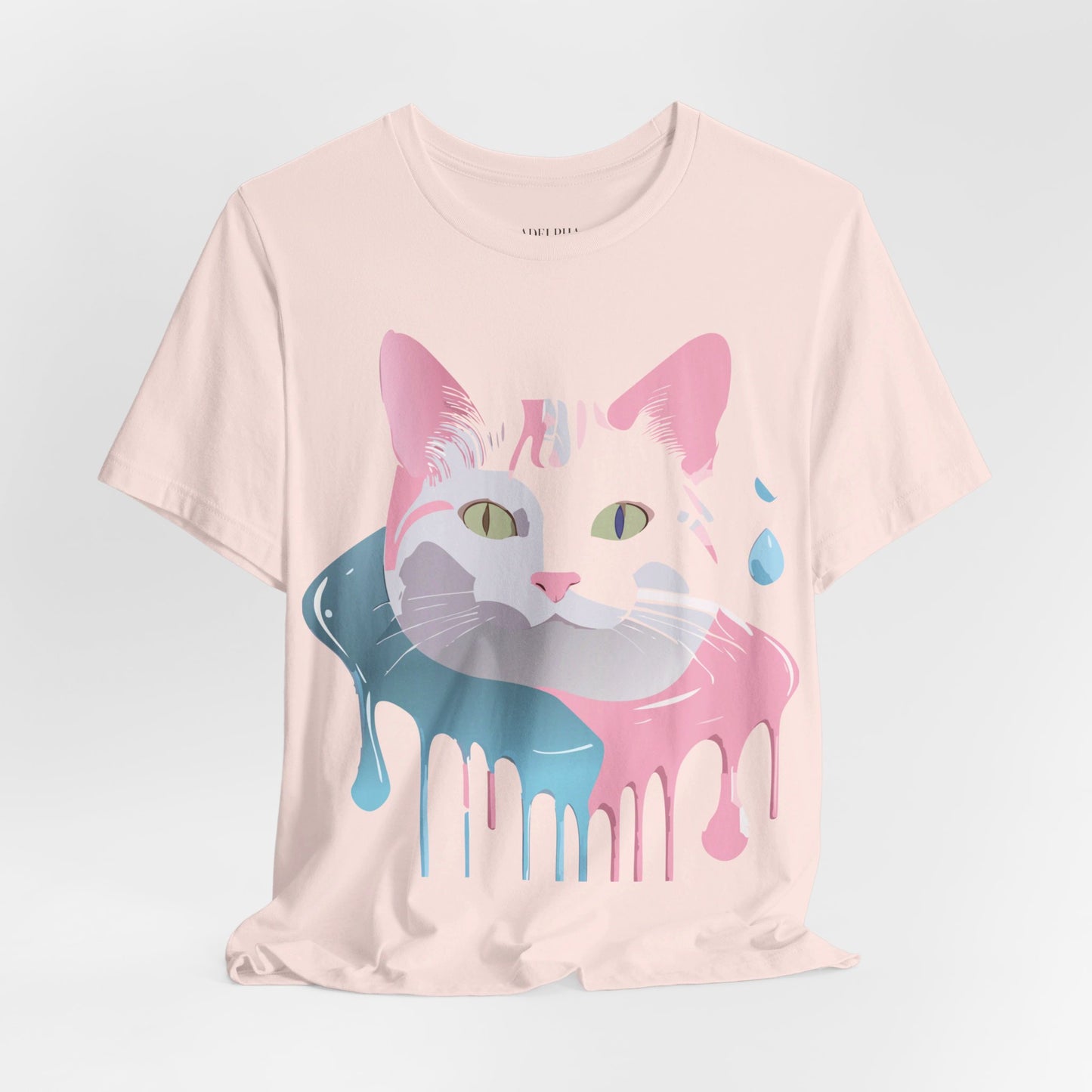 Natural Cotton Tee Shirt with Cat