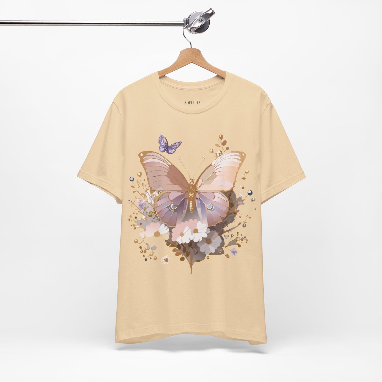 T-shirt en coton naturel avec papillon