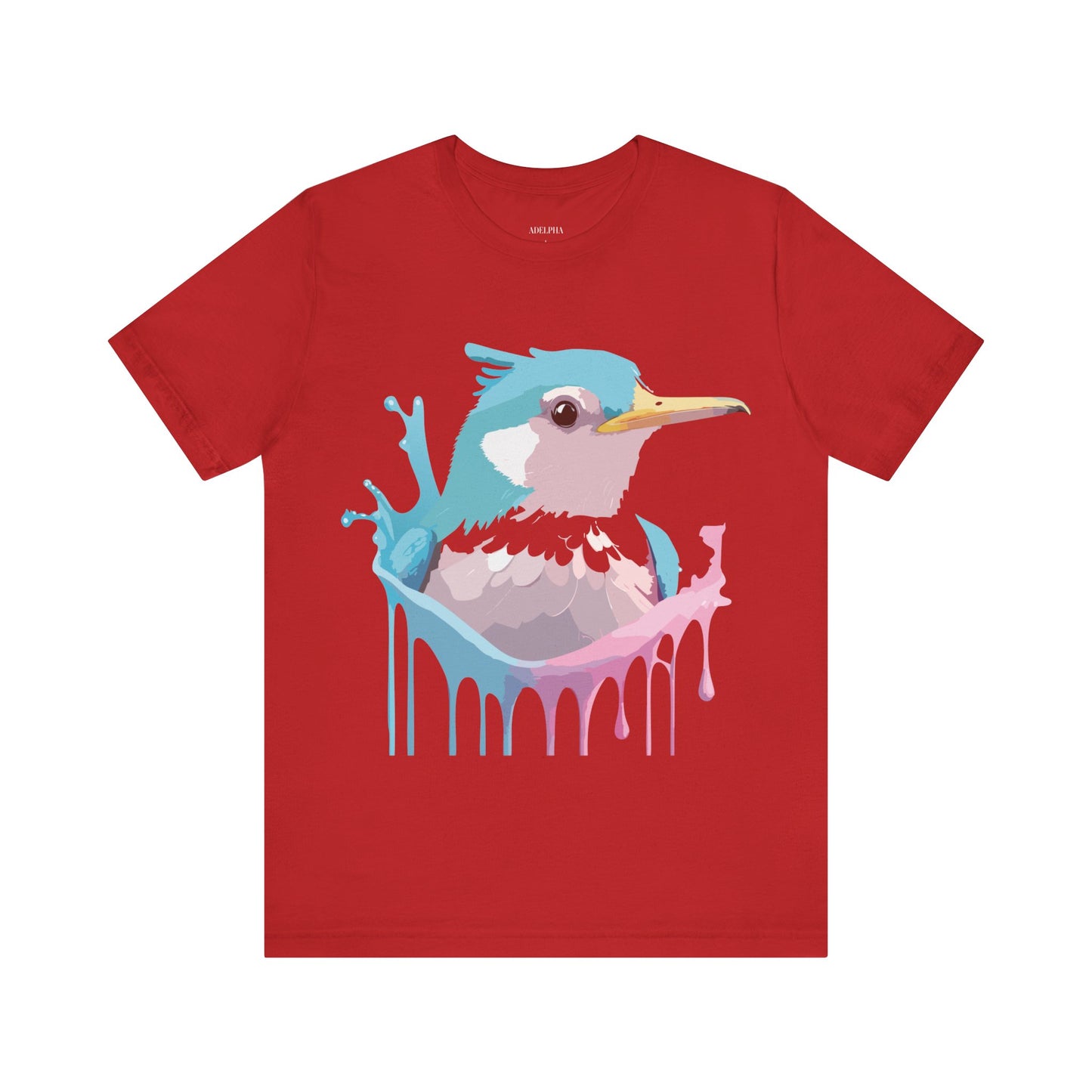 Natural Cotton Tee Shirt with Bird