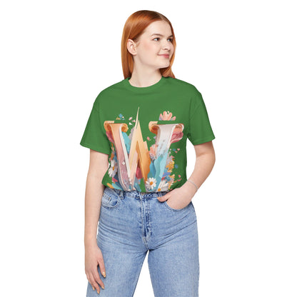 Natural Cotton Tee Shirt - Letters Collection - W Printify