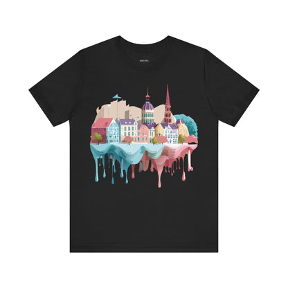 Natural Cotton Tee Shirt - Beautiful Places Collection - Warnemünde and Rostock - Germany Printify