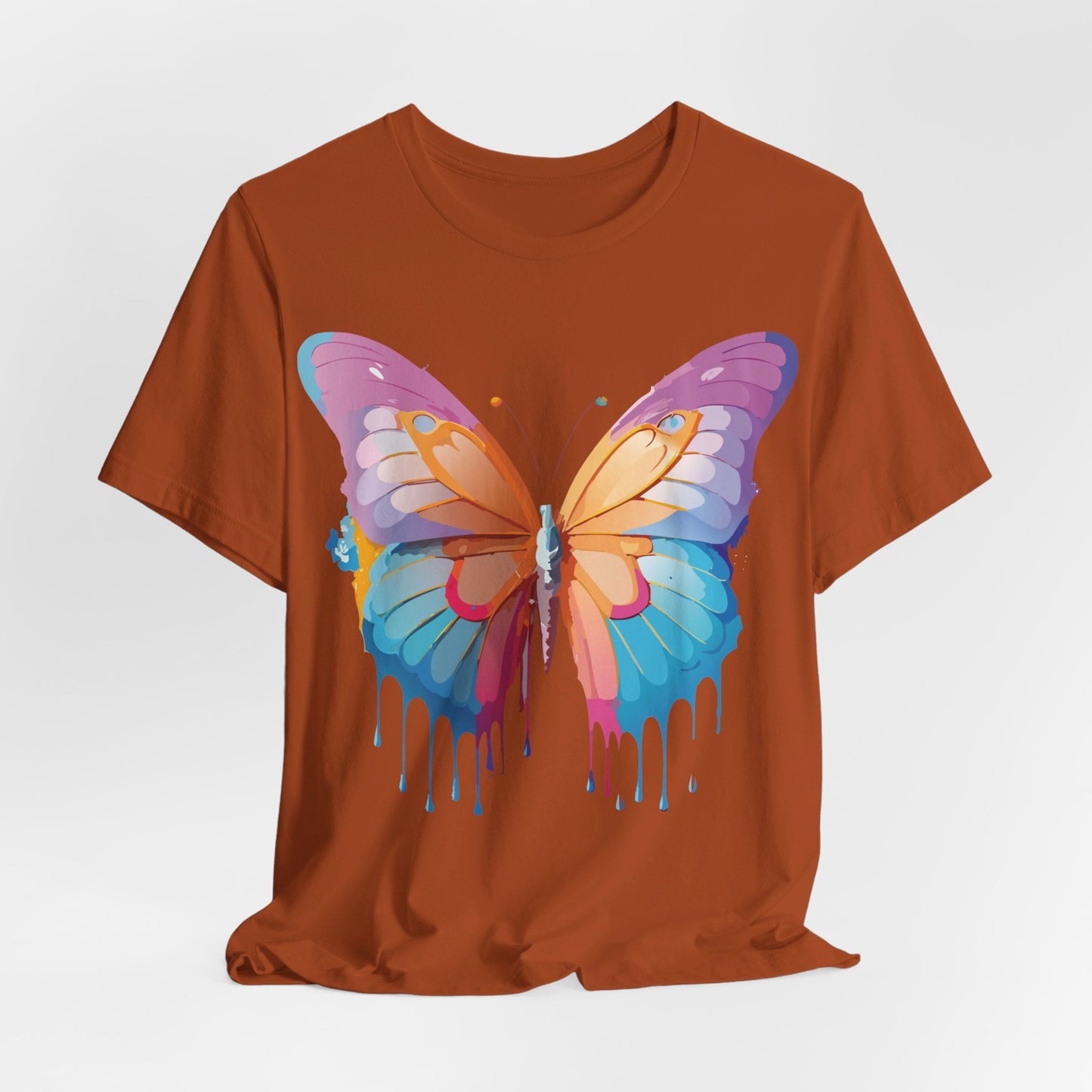 Natural Cotton Tee Shirt with Butterfly