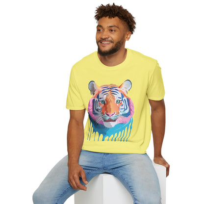 Tiger Print Unisex Softstyle Breathable Cotton Tee 64000 Gildan Shirt