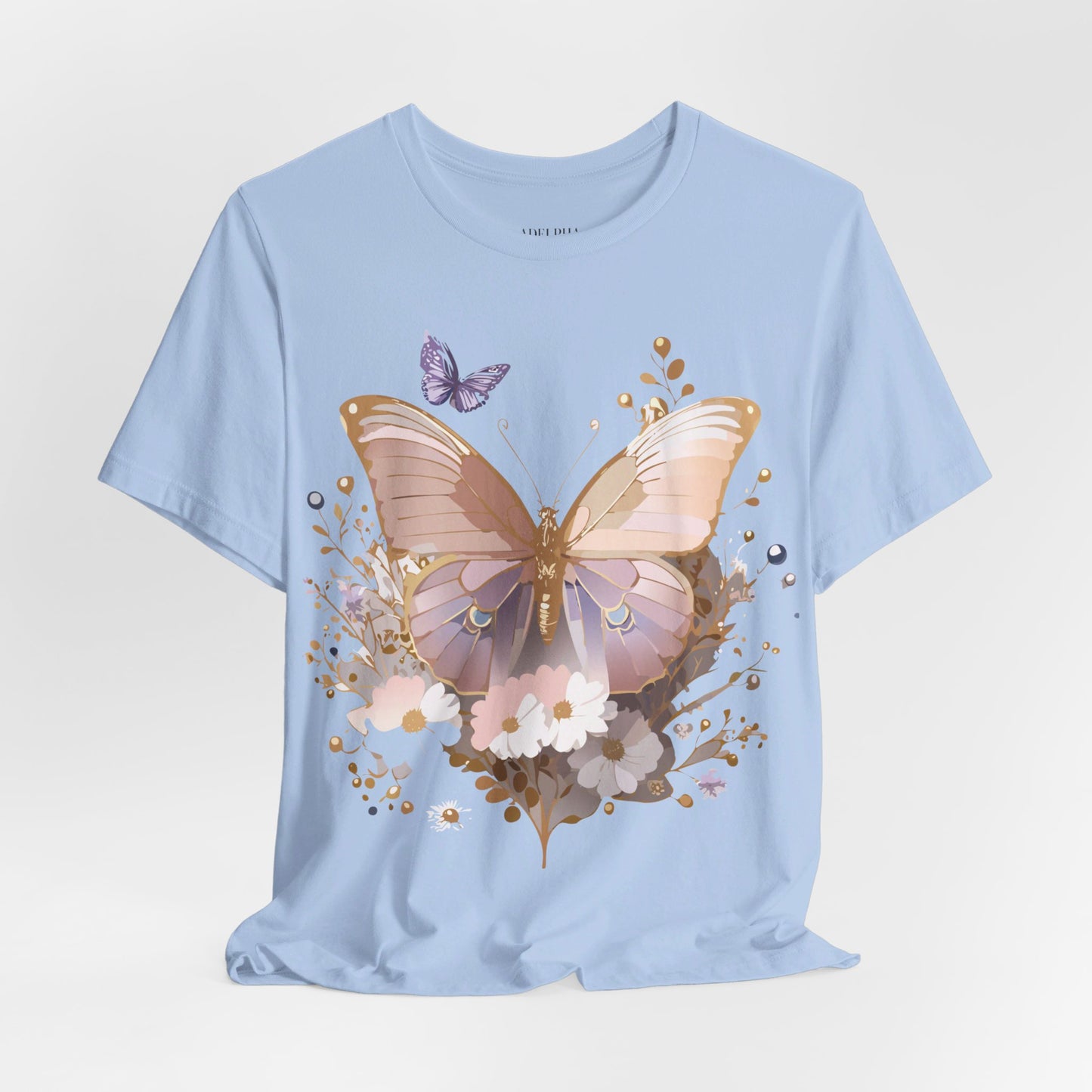 T-shirt en coton naturel avec papillon