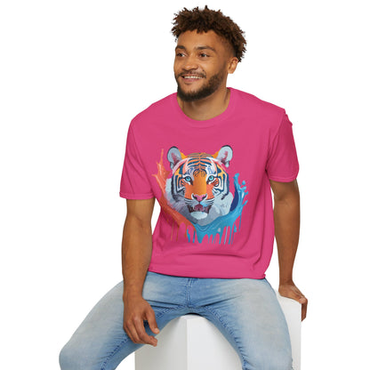 Unisex Tiger Tee Gildan Softstyle Animal Print Shirt Ring Spun Cotton
