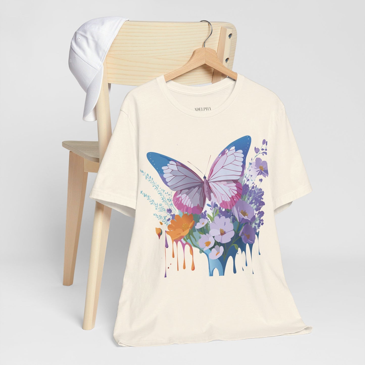 T-shirt en coton naturel avec papillon