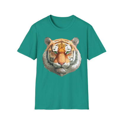 Tiger Print Shirt Unisex Animal Tee Gildan Softstyle 64000 Cotton Comfort