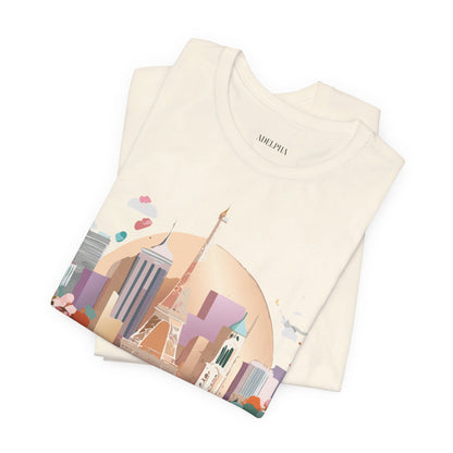 Natural Cotton Tee Shirt - Beautiful Places Collection - Paris Printify